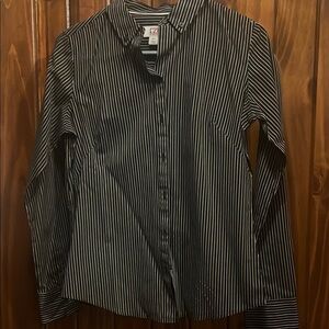 Cutter and Buck  Black and White Striped Shirt
